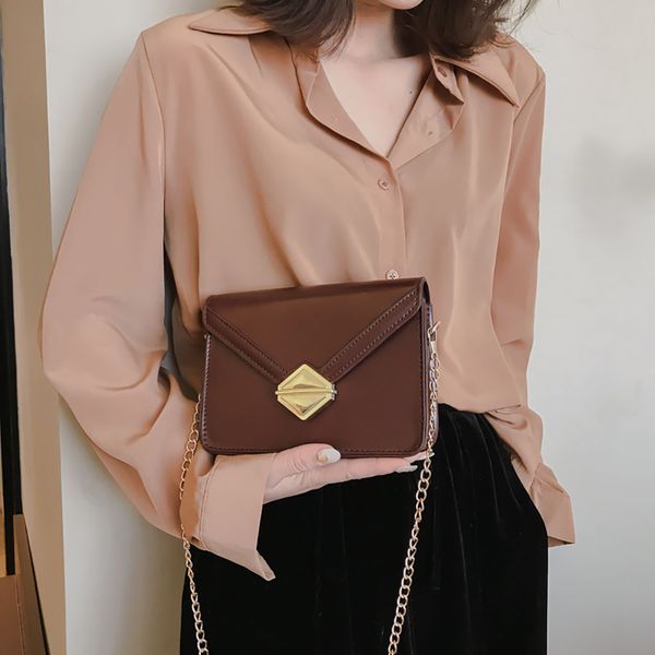 

crossbody bags for women 2019 retro simple shoulder slung versatile small square leather pu chain coin bag torebki damskie#g25