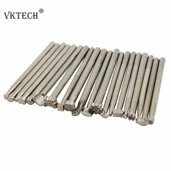 

20pcs alloy leather carving tools sewing accessories diy leather working saddle making kits carving craft tool, Black