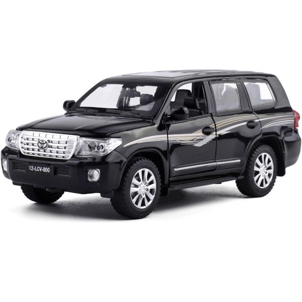 

high simulation 1:32 toyota land cruiser vehicles alloy diecast car model toys with pull back sound light for children kids toys y200318