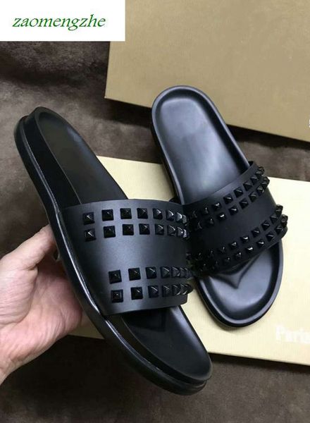 

donna studded willow nail slippers designer willow nails soft bottom rubber slippers men nail shoeswith boxssales new, Black
