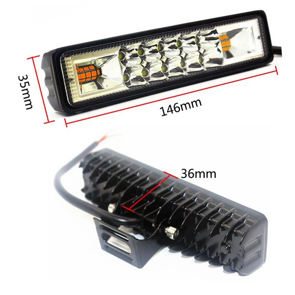 

48w strobe flash work lamp led lights bar off road 6000k waterproof 9v-30v dc