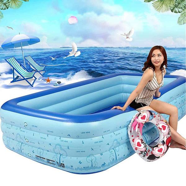 

300x180x60cm children bathing tub baby home use paddling pool inflatable square swimming pool kids inflatable for beach