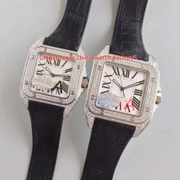 

hbbv6 maker lover 38mm 33mm san100 full diamond bezel asia eat 2824 movement automatic ladies watch women's mens watches, Slivery;brown