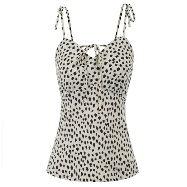 

womens floral summer strappy v-neck cami bustier vest tank shirt blouse, White