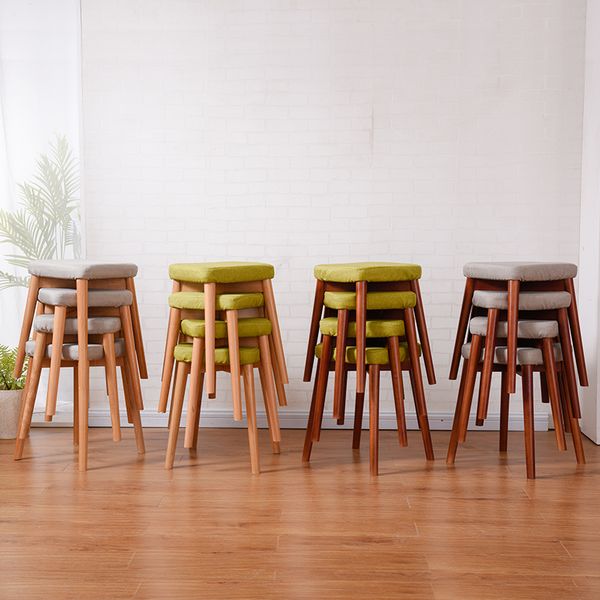 

solid wood stool home creative wooden stool fashion dressing simple modern square fabric bench dining table