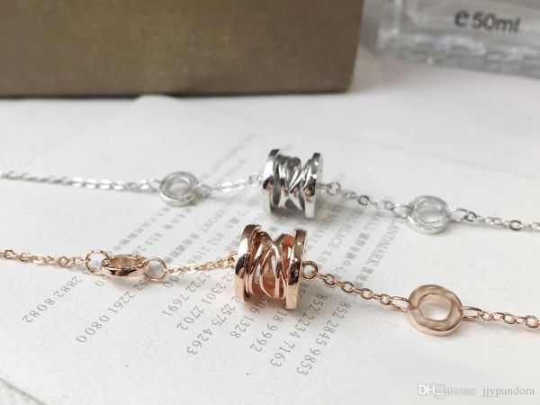 

2019 Top Designer Brand Hollow Bracelet Rose Gold and White Gold Two-color Elegant for Ladies Party Wedding Occasions Free Shipping