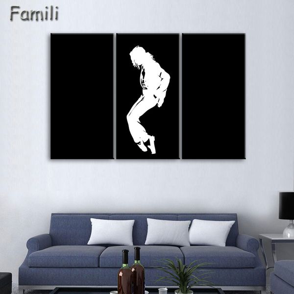 

3pcs Picture Oil Painting Canvas Painting Famous Star Michael Jackson Home Decaration For Living Room Printing On Canvas
