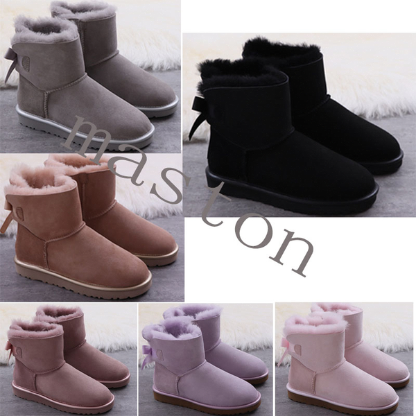 

with box 2019 australia wgg girls classic boot australian boots women snow winter slides botas australianas warm fur boot01b4#, Black