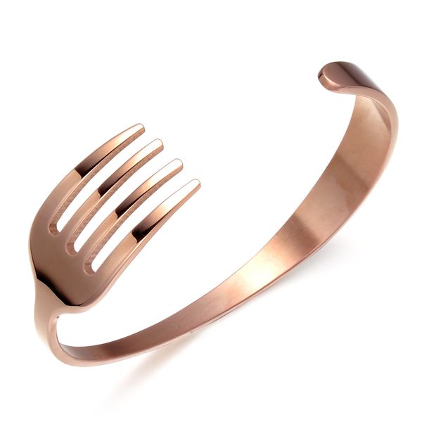 

rose gold fork bangle personalized laser customized name stainless fork steel bracelets silicone engraved for women gift, White
