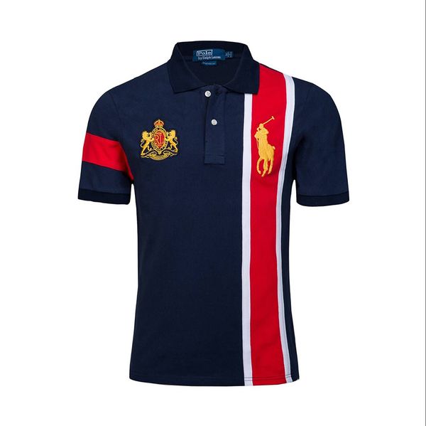 

new luxury mens designer tshirts ralph pony embroidery lauren fashion brand polo shirt classic horse pole logo cotton business summer tshirt, White;black