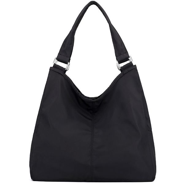

women's nylon handbag multi-function mother shoulder bag large-capacity waterproof shopping bag black
