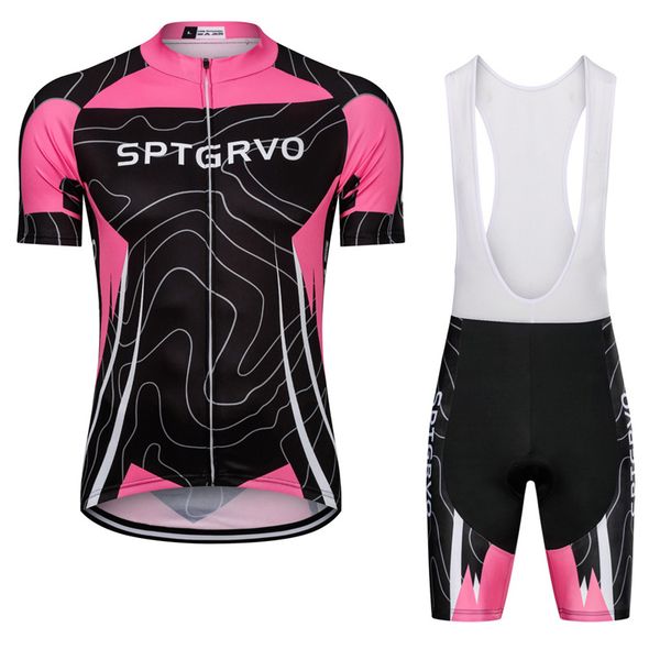 

sptgrvo 2020 women's pro team cycling jersey set bib shorts kit bicycle clothing short sleeve cycle jersey lady skinsuit summer, Black;blue