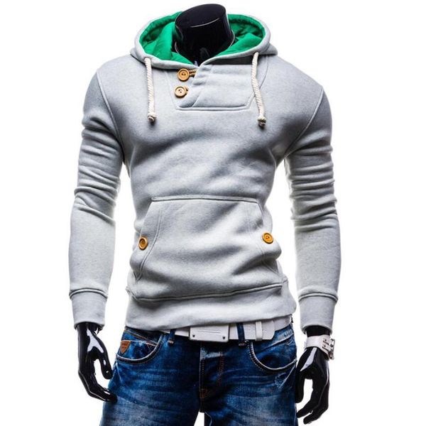 

толстовки мужчины марка hoodie пуговицы мода hip hop мужские толстовки осень зима пуловер мужской спортивной одежды дышащий, Black