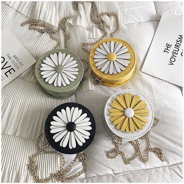 

bali fashion handmade crossbody leather bag round beach bag girls circle cute flowers small bohemian shoulder