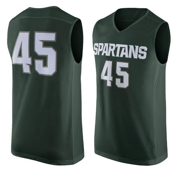 

NO.45 Michigan State Spartans Men College Basketball Jersey Embroidery Athletic Outdoor Apparel Mens Sport Jerseys Size S-3XL