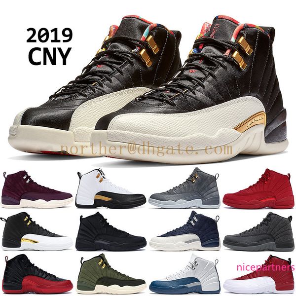 

2019 cny winter black 12 12s men basketball shoes xii prm bordeaux nylon ovo black white pnsy wool designer sneakers trainers us 7-13