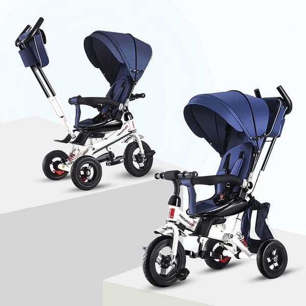 

convertible handle portable child tricycle stroller folding three wheels stroller travel system baby cart pram rotating seat