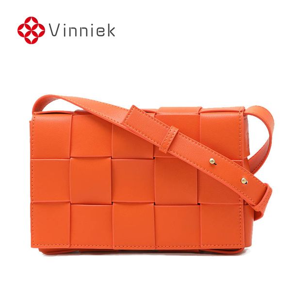 

2020 new cowhide fashion messenger bag wild vintage knitting shoulder bags simple solid cross body bag with wide shoulder straps