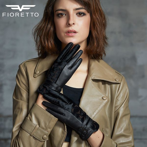 

женские перчатки зимние теплые перчатки из овечьей кожи черные варежки с сенсорным экраном для женщин 2018, Blue;gray