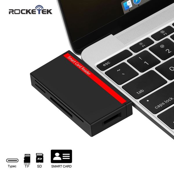 

rocket type usb-c 3.0 smart card reader sd/tf micromemory id bank card, sim clone computer connector