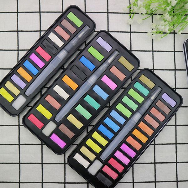 

12/18/24 solid watercolor paint set travel watercolor pigment draw painting supplies for painter's suburban sketch