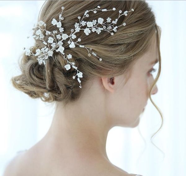 2019 Wedding Bridal Flower Clip Hair Accessories Jewelry Crystal