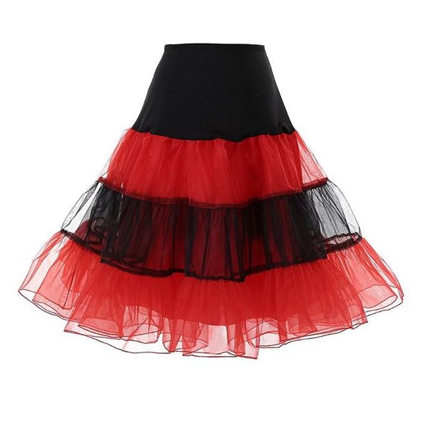 

multi-layer skirts women's high waist a-line skirt color-matching mini skirts dancing performance ladies skirt ##5, Black