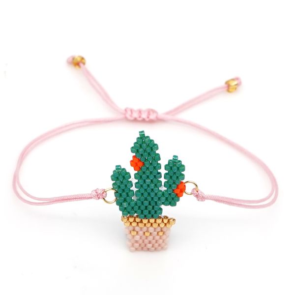 

go2boho miyuki бисер браслет boho pulseras mujer moda 2019 розовый зеленый cactus браслеты cactus лета женщин ewelry ручной работы подарков, Golden;silver