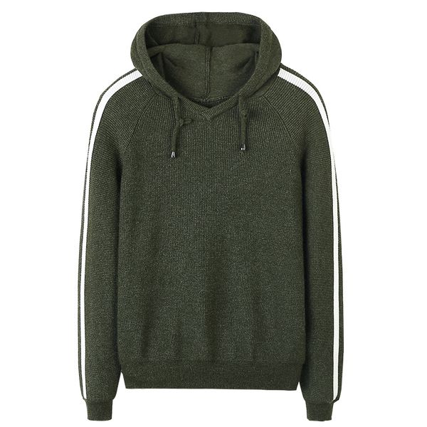 

autumn cotton hooded patchwork black color pullovers for man fashion slim fit clothes new male wear knitted 614, White;black