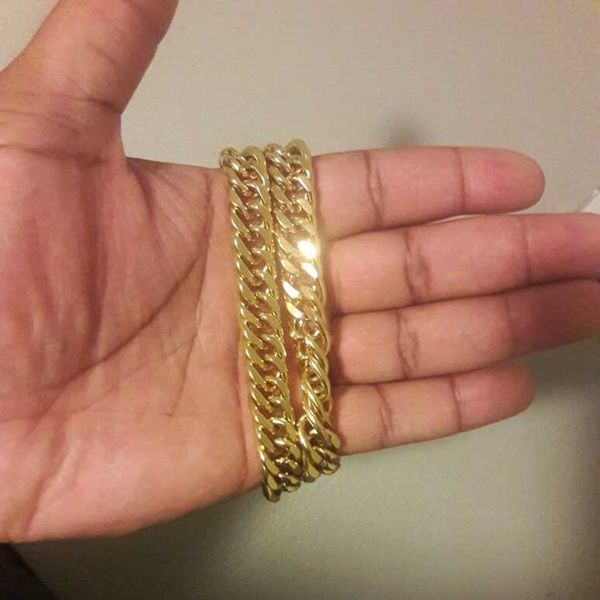 

Золотые толстые цепи ожерелья роскошные 24K реальные желтые мужчины ожерелье золо