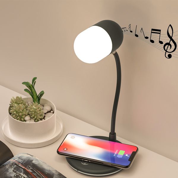 

usb wireless plug-in eye protection desk lamp multifunctional mobile phone charging bluetooth audio lamp simple wireless charging desk lamp
