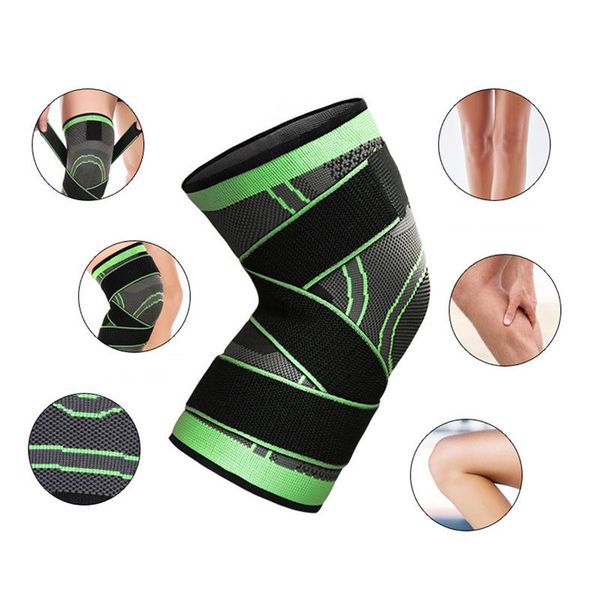 

1pc elastic kneepad pressurized breathable knee brace support knee protector basketball fitness gear, Black;gray