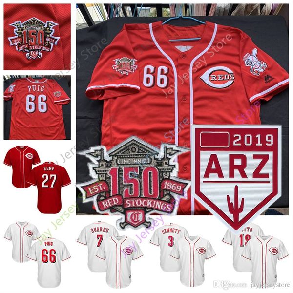 

Cu tom red jer ey 2019 pring training 150th gennett uarez cincinnati barnhart votto lorenzen igle ia kemp roark ya iel puig onny gray