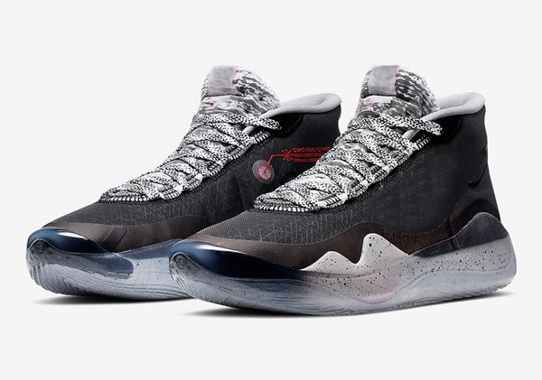 

with box kd 12 black cement basketball shoes kevin durant 12 eybl 90s kid wolf grey university red sport sneakers size 40-46