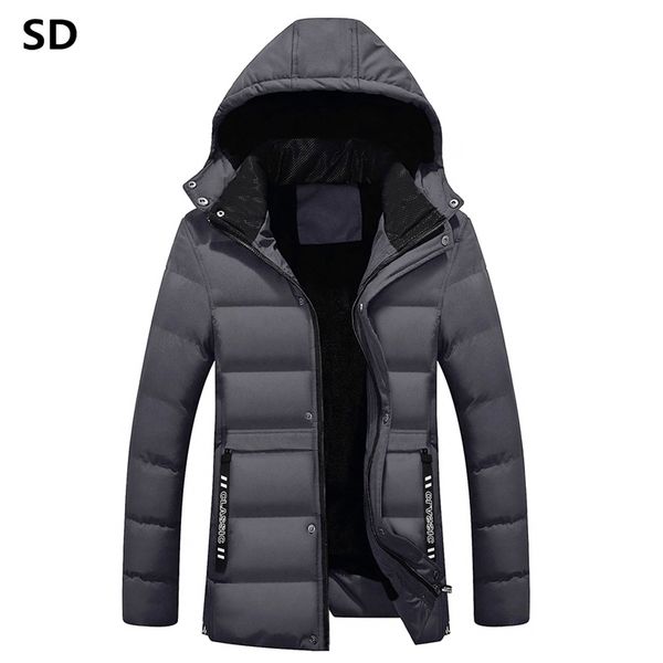 

men's winter thick parka jacket fashion casual coats new fashion cotton-padded outwear 2018 overcoat abrigo hombre 795, Tan;black