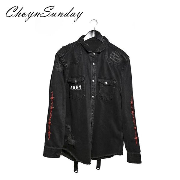 

choynsunday 2019 new men's jacket stand collar sports washed denim jacket male european and american tide brand fitness clothes, Black;brown