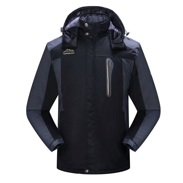 

north winter jacket men 2019 new padded windbreaker waterproof face warm coats warm outdoor sport climbing parka plus size 8xl, Black