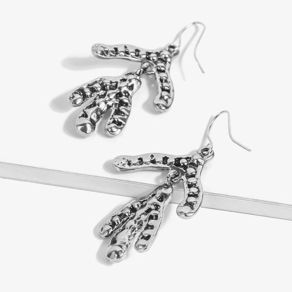 

a-031 2019 новые жемчужные серьги женские листья с бриллиантами европы и соединенных штатов трансграничные эксклюзивные сплав ретро серьги б, Silver