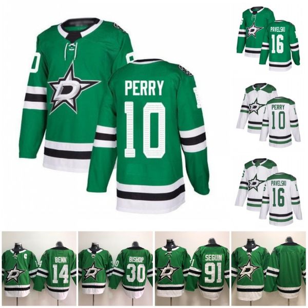 

10 Corey Perry 16 Joe Pavelski Dallas Stars 91 Tyler Seguin 14 Jamie Benn 30 Ben Bishop Hockey Jerseys New Green Stitched Jersey
