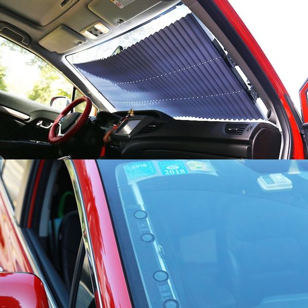 

retractable car windshield sunshade sun insulation curtain uv protection sun shade cover adjustable insulation shade