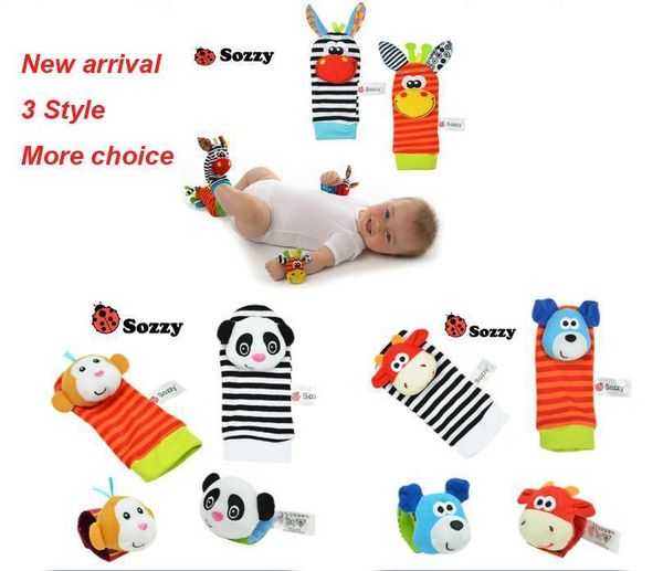 

400 шт. новое поступление sozzy наручные погремушка для ног искатель детские игрушки детские погремушки носки lamaze детские погремушки носк