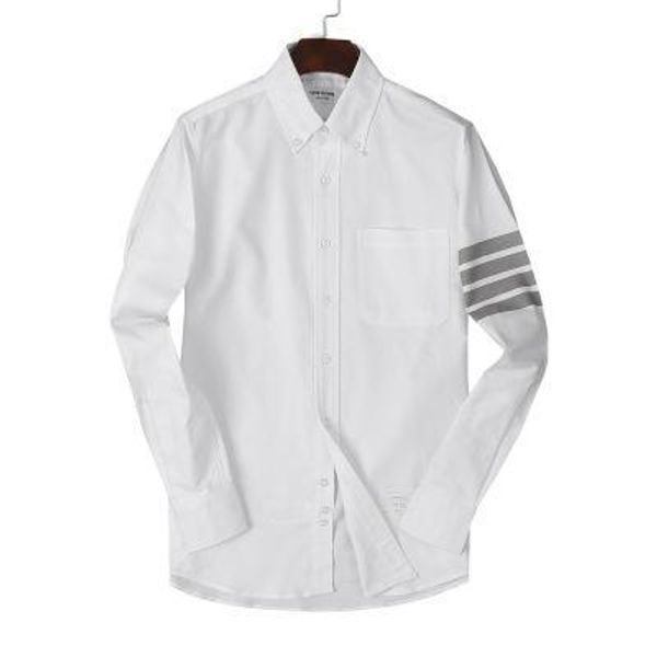 

couple with the same paragraph slim shirts new tide brand high end tb oxford spinning long sleeved shirt, White;black