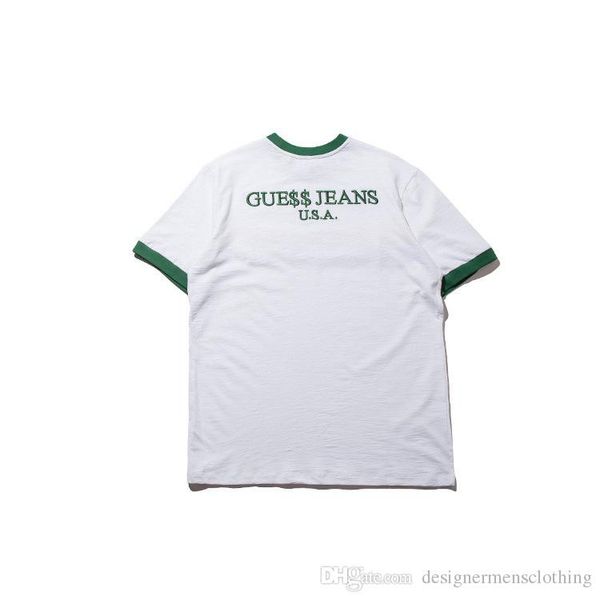 

mens summer tshirts usa jeans short sleeved o-neck tees colorful causal printed fashion teenagers luxury clothing, White;black