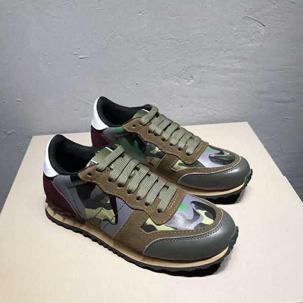 

new color camo suede studded camouflage rock runner sneaker shoes for women men stud casual luxury designer shoes sneakers chaussures, Black