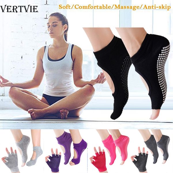 

loozykit 1pair носок и перчатки йога носки анти-скольжения пять пальцев cotton силикон nonslip дышащий носок ballet gym фитнес спорт, Black;gray