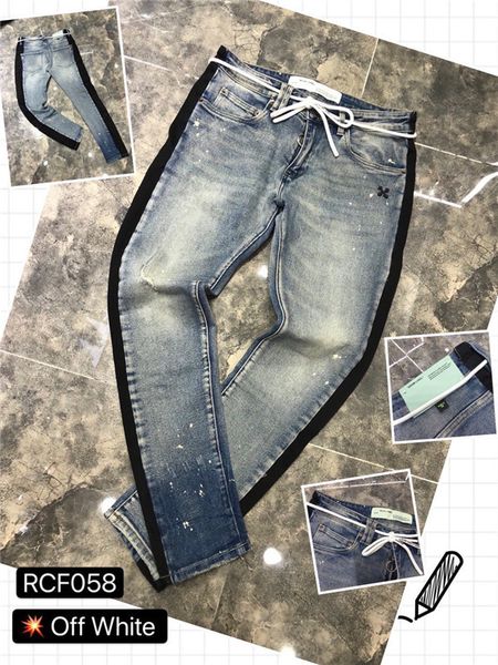 

2020 mens designer jeans luxury mens zipper jeans fashion men women ripped denim pants size 28-42 v4, Blue