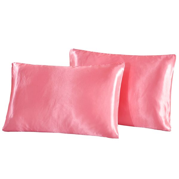 

29 kiss queen pillow case satin silk pillowcase bed pillow cover black/white/golden/silver/pink/blue/purple sham cover