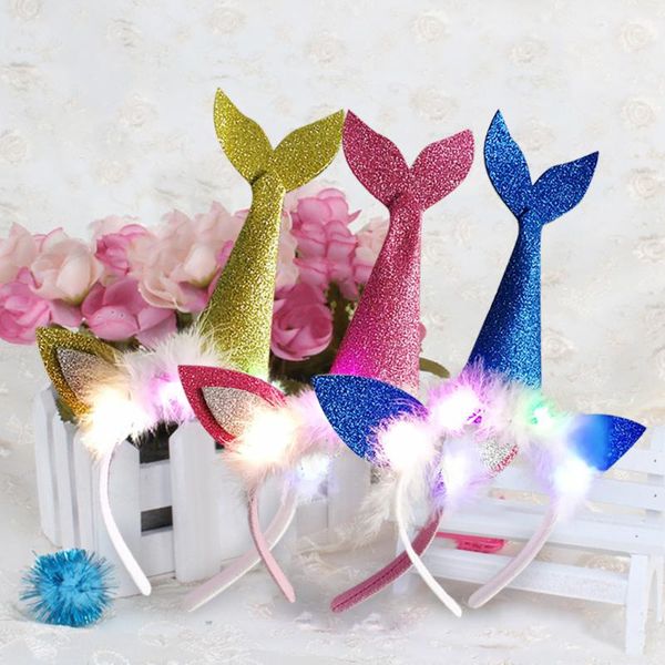 

garland children's stage performance props led colorful fish scale tail headband headband 2020 fashion accessories #yl5, Slivery;white