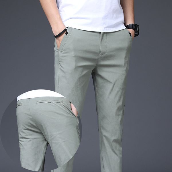 

mrmt 2019 brand summer new men's trousers pants slim casual pants for male fashion ultra-thin wild nine trouser, Black