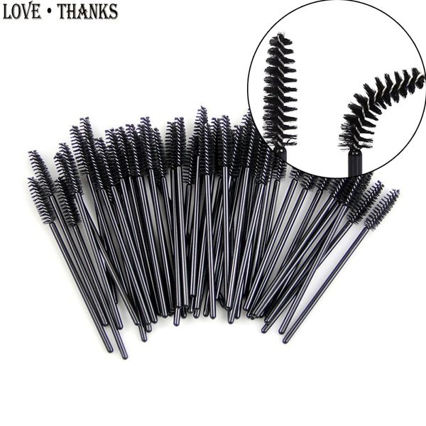 

1000pcs/lot disposable black eyelash brush comb mascara wands eye lashes extension individual applicator eye beauty makeup